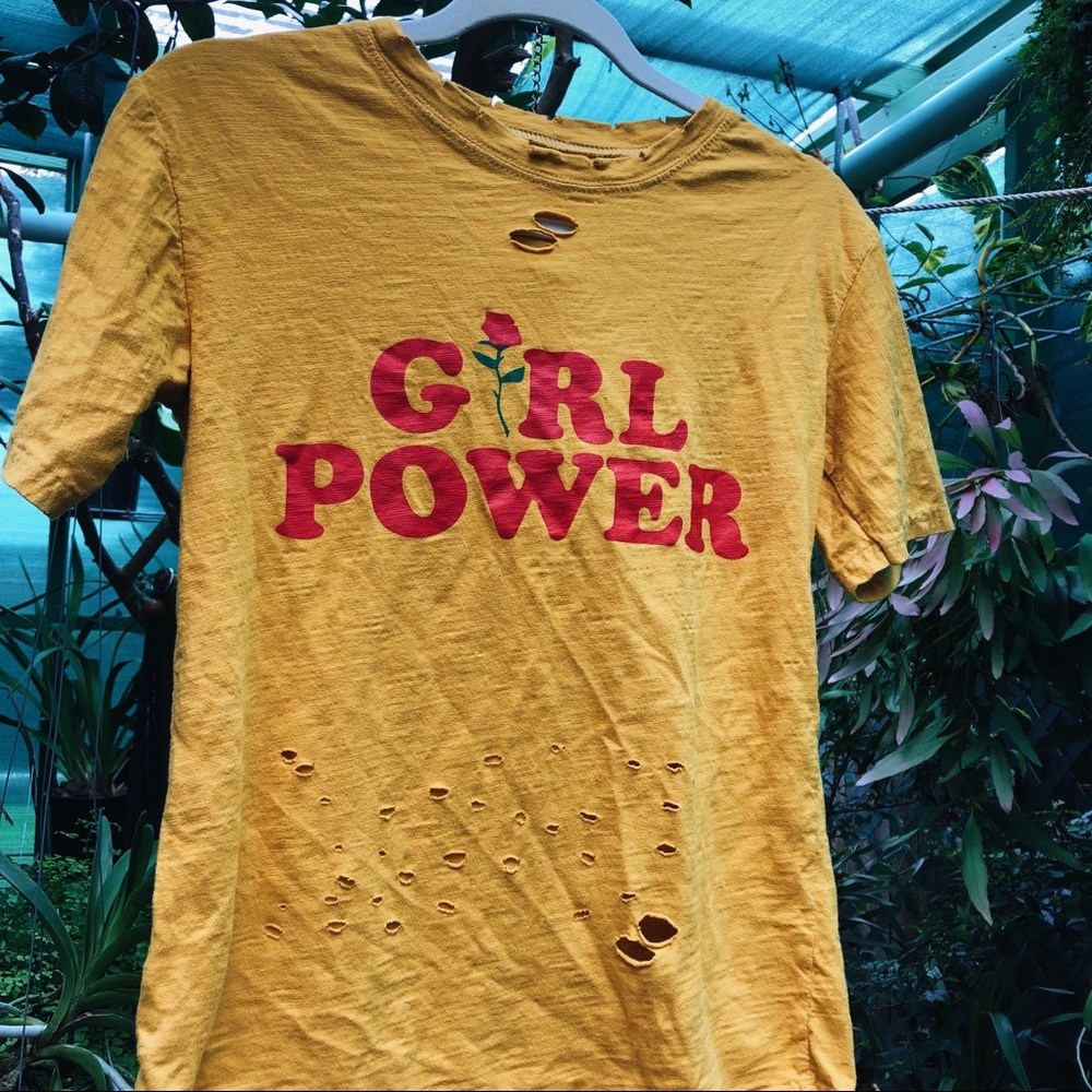 Yellow “Girl Power” Pre Cut Shirt